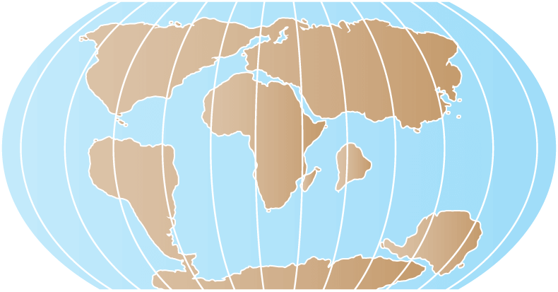 An image of the continents 50 million years ago