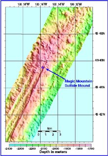 Bathymetric map of Explorer Ridge