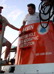 Capt. Craig McLean enters Alvin