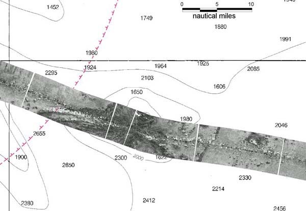 A backscatter mosaic of a seamount southwest of Gardner Pinnacles