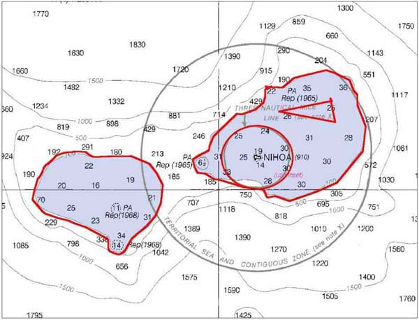 Chart of Nihoa island