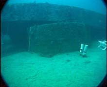 underwater view of turret