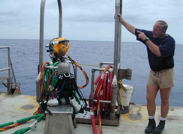 captain murray at dive platform