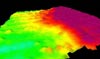 3-D multibeam image of the Northward view of “Forcepia-land” escarpment.