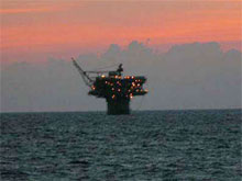 Oil sparr at sunrise