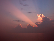 A sunrise off the bow of the R/V Seward Johnson