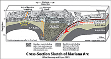 Cross section of mariana arc