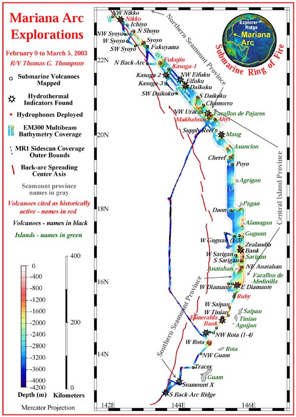 Bathymetry data collected at the Mariana Arc