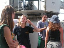 First Alvin dive for students Rob Martinez and Julianne Pupa.