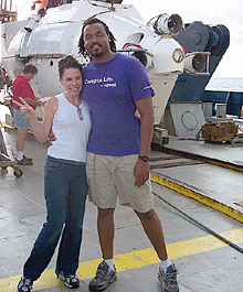 Megan Ward and John Braxton, before their dive in Alvin