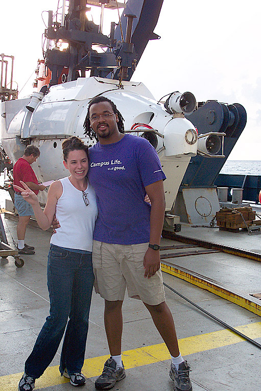 Megan Ward and John Braxton, before their dive in Alvin