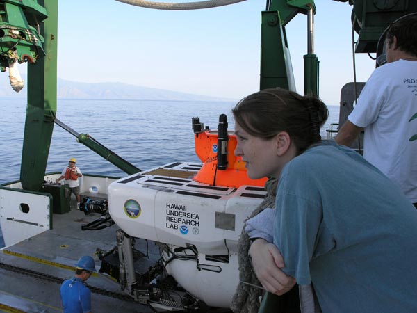 Morning launch for the submersible Pisces IV.