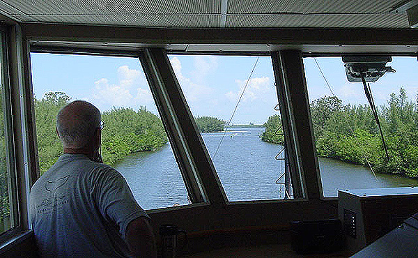 view from bridge of R/V Seward Johnson