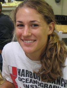 Katie Olds works in the hydrolab helping to process samples.