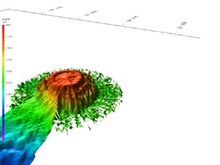 Multibeam image of Bear Seamount produced from data acquired with the Ronald H. Brown SeaBeam system.