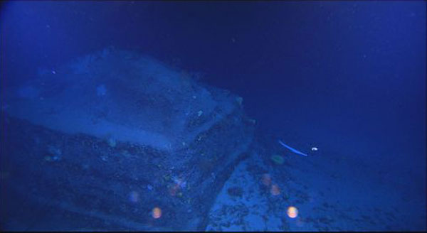 One of a series of odd-shaped geological features observed on Manning Seamount