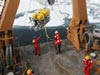 The ROV is deployed off the back of the boat using the Healy's A-Frame.