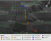 Example of a three-dimensional depiction of changes in habitat over the course of a single submersible dive track.