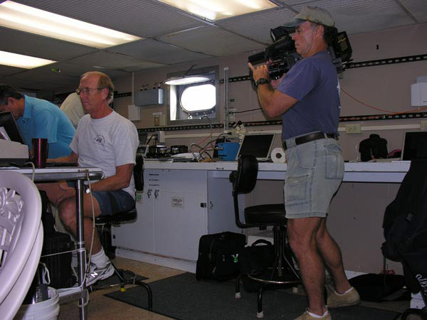 Videographer Dean Schweinler spent a week aboard the R/V Seward Johnson filming the science, ship, and submersible crew members as they went about their jobs.