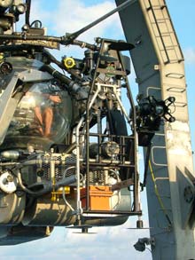 The Eye-in-the-Sea is held on the front of the JSL submersible during launch.