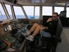 Captain Aric Anderson on the bridge of the R/V Seward Johnson.