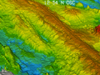 Bathymetric image of the East Pacific Rise.