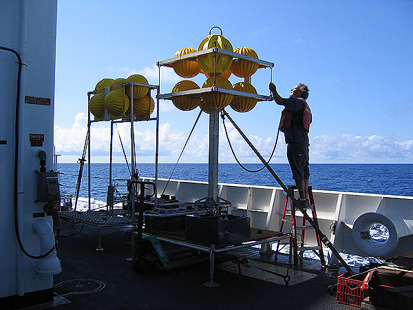 Bruce Cowden works on elevator floats