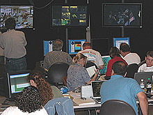 Scientists take their stations in UW's Science Control Center