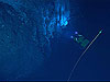 ROV Argus captures an image of the ROV Hercules dwarfed by the IMAX tower.