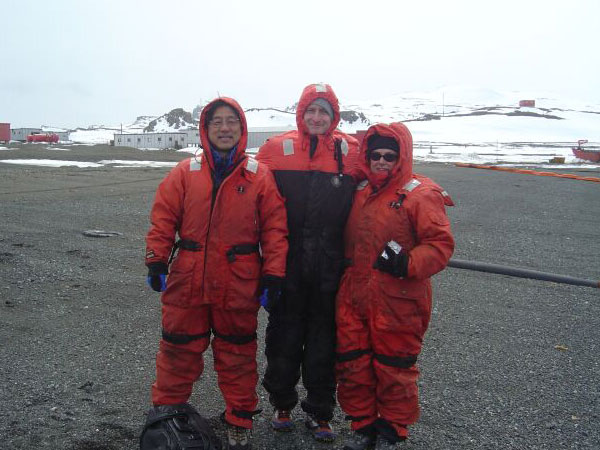 Haru Matsumote, Bob Dziak and Sara Heimlich in their Mustang suits