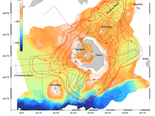 General map of area, showing location of Santorini (Thera) caldera.