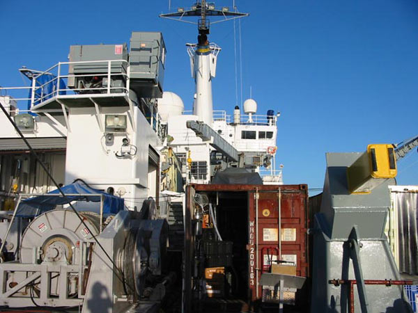 The view from the back deck of the Reserch Vessel Melville