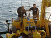  Katsaros shakes hands with co-PI Rich Camilli upon completion of the first Thetis dive.