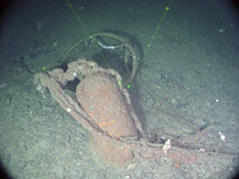  Lost fishing gear - possibly a crab pot and mooring. 