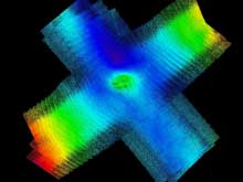 2007 multibeam image of the wreck of the U.S.S. Cumberland. Image courtesy of the U.S. Navy/NOAA.