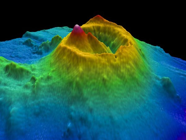 3-D image of Brothers volcano looking to the NW.