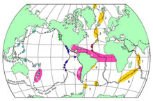 Map of the world's ocean showing target areas