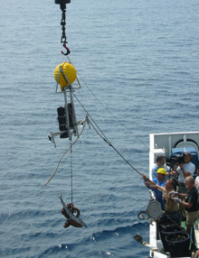 The RopeCam dangles above the sea