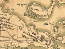 This chart, shows the location of the sunken British frigates Cerberus and Lark.