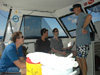 An impromptu science meeting on a boat off the island of Bonaire.