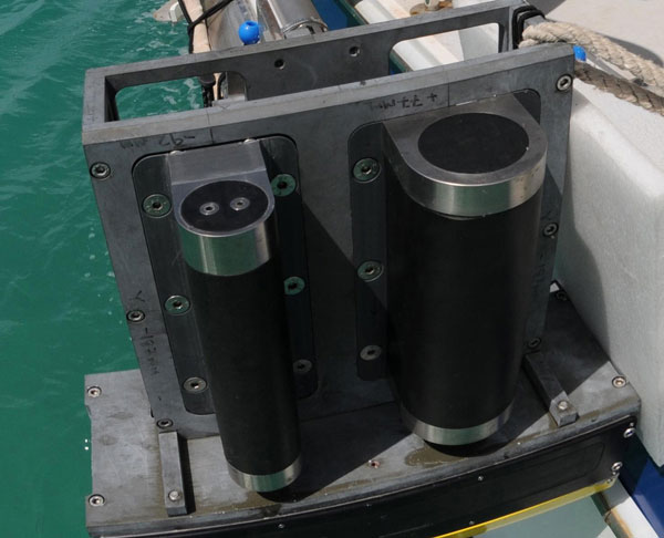 Multibeam sonar transducers.