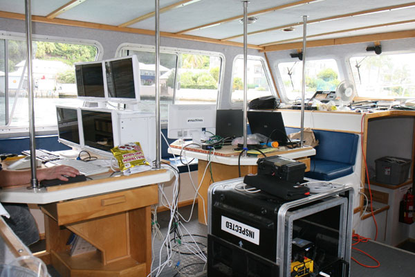 The cabin with all the scientific equipment and computers installed and ready to explore!  