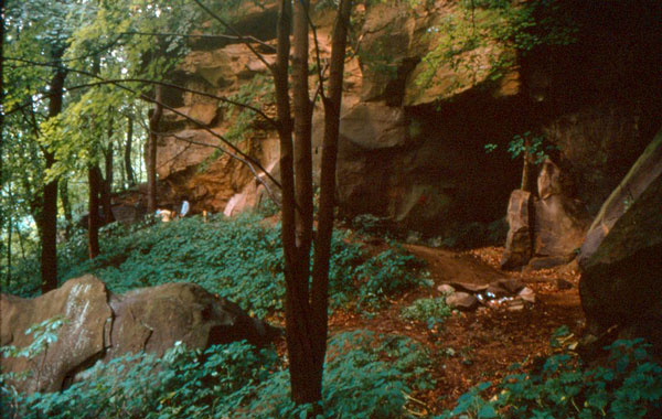 View of Meadowcroft Rockshelter prior to excavation