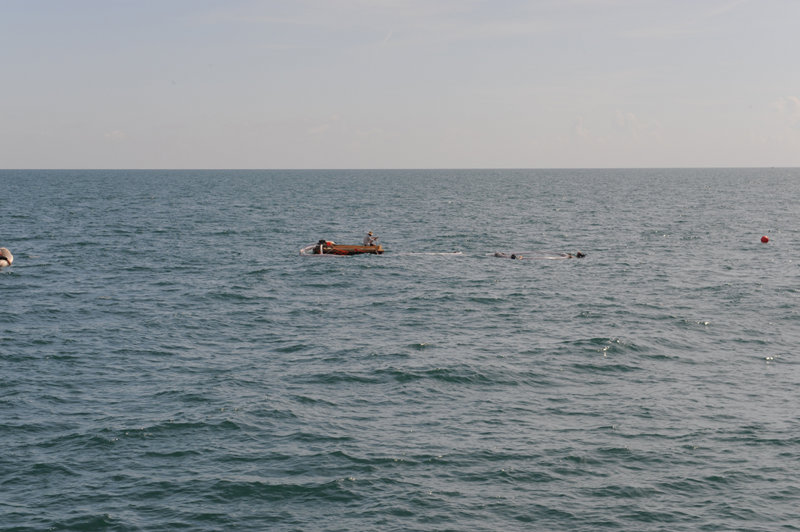 The floating dock is anchored above the Brownstone site.