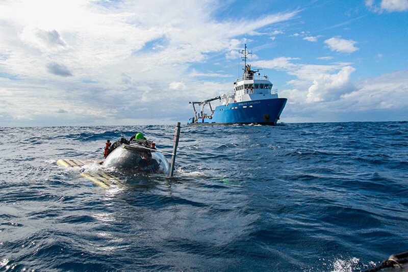 Project Baseline's mini-sub Nemo prepares to dive.