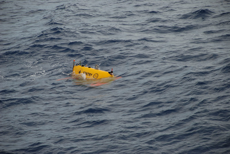 Sentry resurfaces after the 10.2-hour dive.