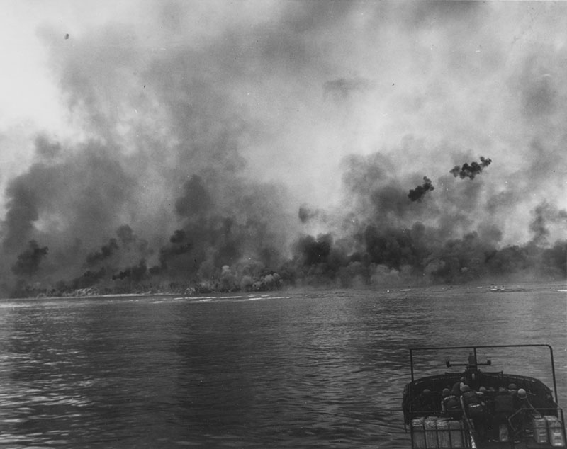 D-Day Landing on the invasion beaches by American forces. 