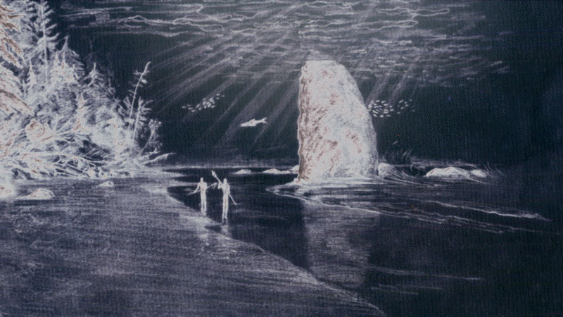 This artist’s rendition captures the idea of a maritime landscape by setting the scene underwater. The scene was created by Alejandro Cano-Lasso, who sailed during the third phase of the Student Explorations Around Southern California: Acoustics, Paleolandscapes, and Environments at Sea (SEASCAPES) project.