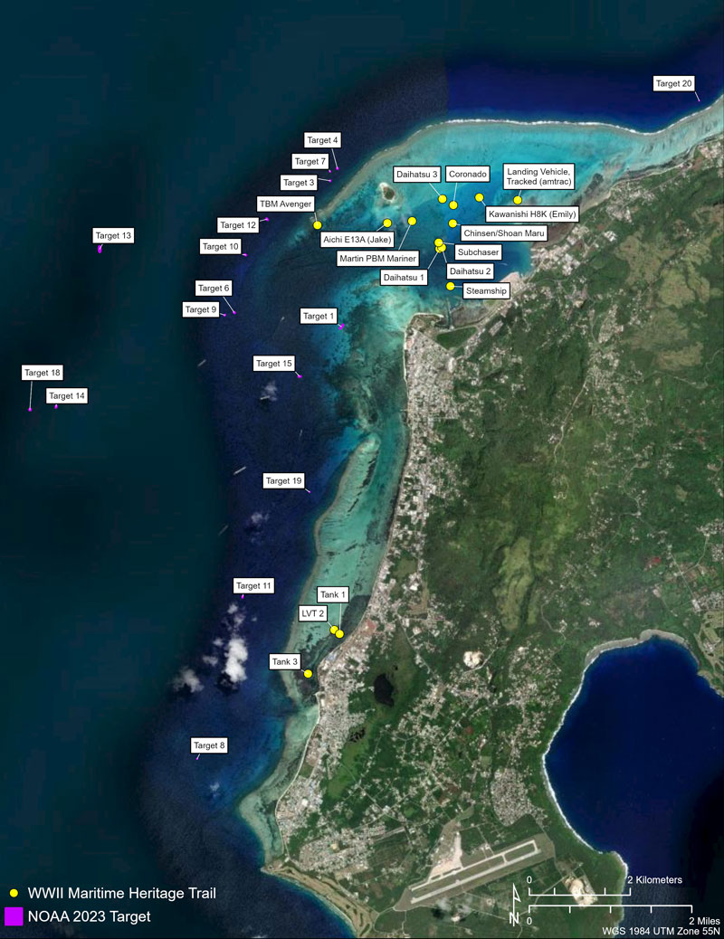 Map of Targets and Sites Visited