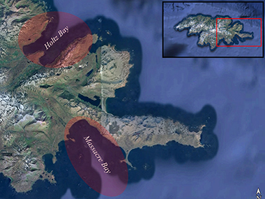 A map highlighting specific points of interest during the expedition.